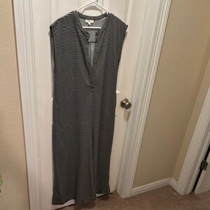 Striped Black and White Jumpsuit